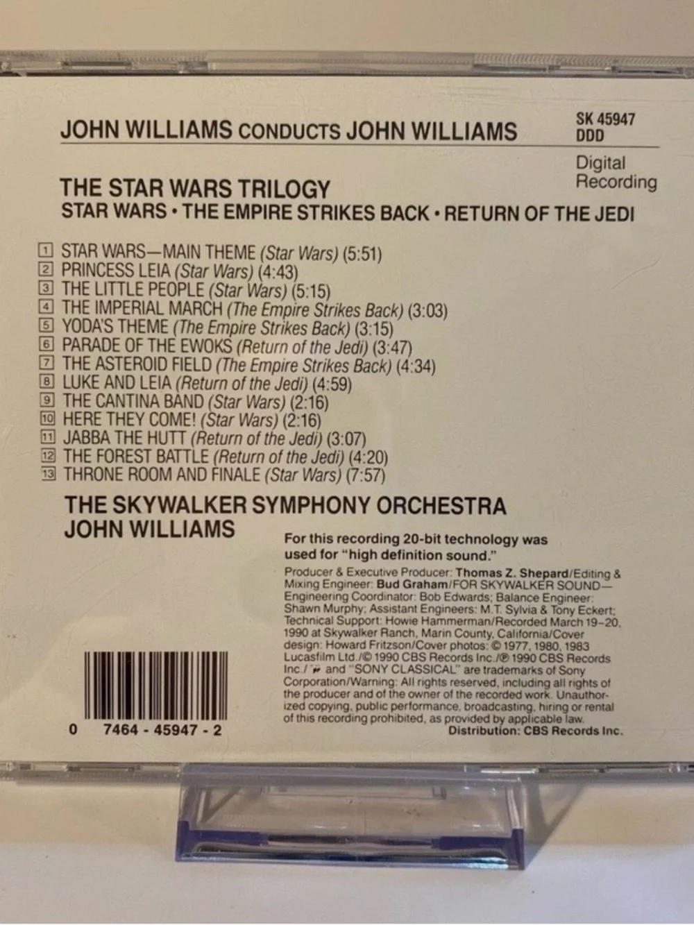 *SALE* John Williams The Star Wars Trilogy - The Skywalker Symphony (Sony) CD